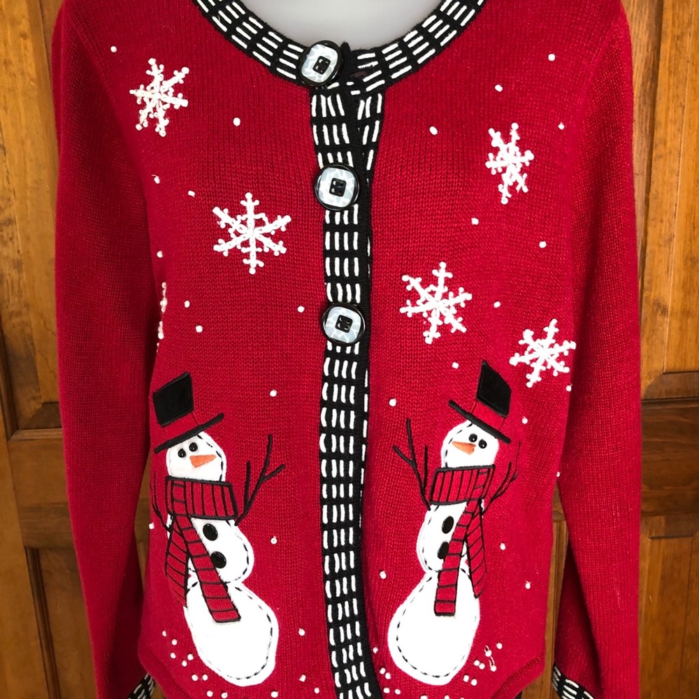 Vintage Timber Lea Snowman Embroidered Sweater